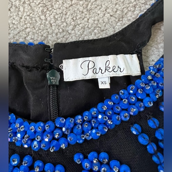 Parker Blue Beaded Bodycon Mini Dress, Size XS - Picture 6 of 6